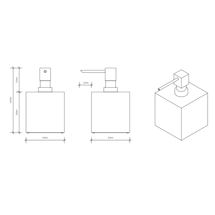 Decor Walther Cube DW 475 Дозатор для мыла, настольный, цвет: золото матовое 825082