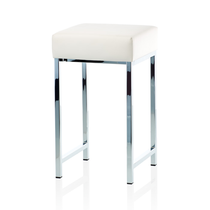 Decor Walther DW 64 Табурет 30x30x52cм, напольный, цвет: хром / белый 502804