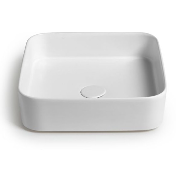 White Ceramic Blade, накладная квадратная раковина 40x40x11,5h см, цвет черный матовый W050705