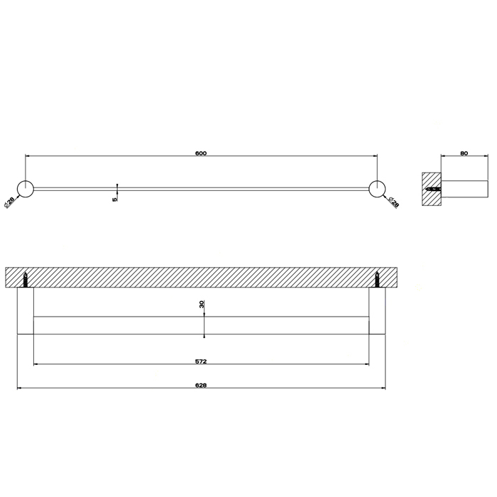 Gessi 316 Полотенцедержатель, 60см, подвесной, цвет: Black XL 54803#299