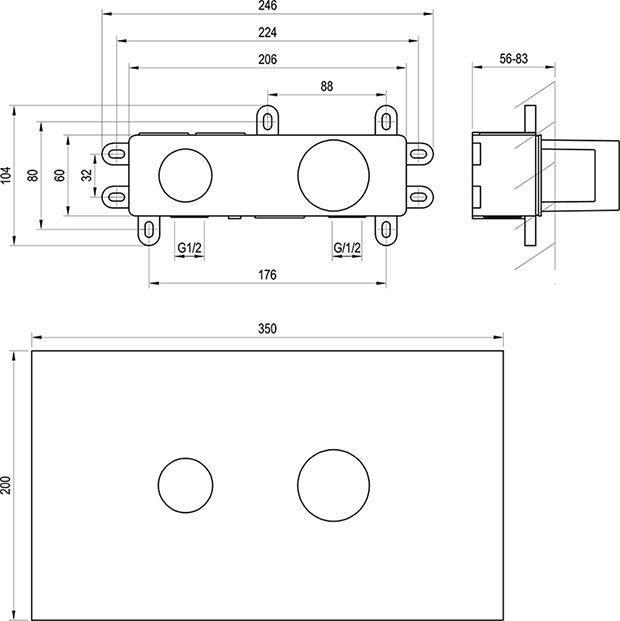Внутренняя часть смесителей скрытого монтажа Ravak R-box Basin 07B.50 X070231