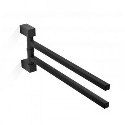Decor Walther Corner HTH2 Полотенцедержатель поворотный 39.8см, двойной, подвесной, цвет: черный матовый 560760