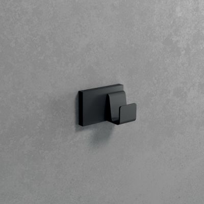 Novellini Kuadra Крючок 6х4см., одинарный, цвет: черный матовый R90AKFPAQM-H