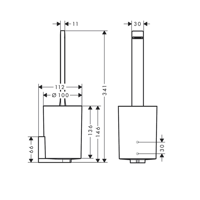 27927670 Hansgrohe WallStoris Держатель для туалетного ершика, цвет: матовый черный