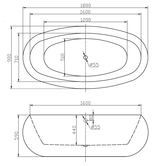 Ванна 180x90 Belbagno BB18