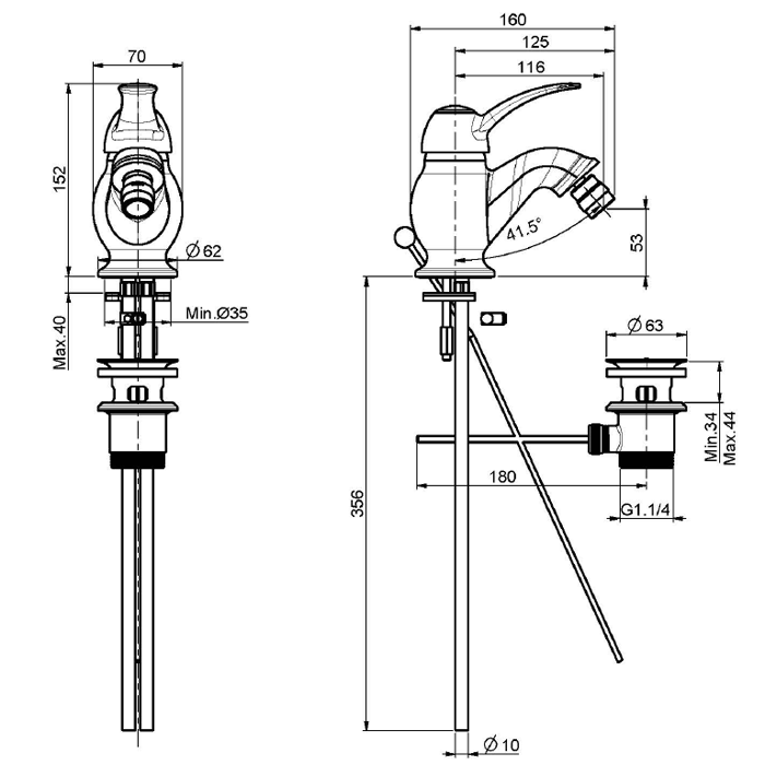 Carlo Frattini Lamp Смеситель для биде, цвет: бронза F3302BR