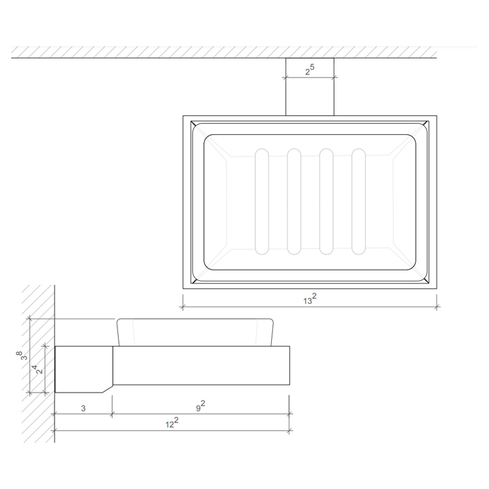 Decor Walther Corner WSS Мыльница подвесная, стекло сатинированное, цвет: черный матовый 561860