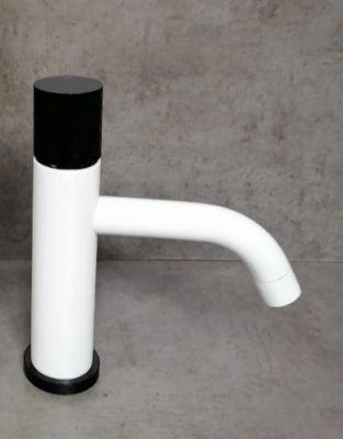 Смеситель STICK для умыв.низ. WHITE MRAMOR BLACK_Комплект 121-W-MR-BLACK
