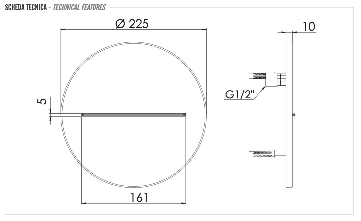 Излив настенный REMER  359XTBG, золото брашированное
