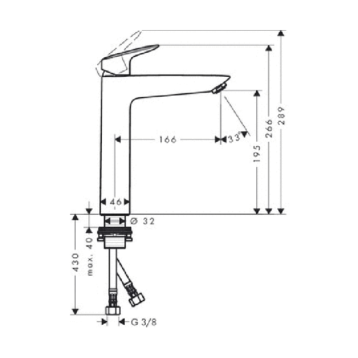 Hansgrohe Logis Смеситель для раковины, однорычажный, цвет: хром 71091000
