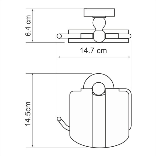 Nau K-7725 Держатель туалетной бумаги с крышкой Размеры (Ш/В/Г): 14,7х14,5х6,4 см