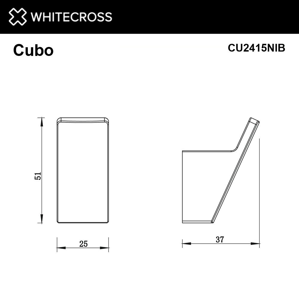 Крючок WHITECROSS Cubo CU2415NIB (брашированный никель)