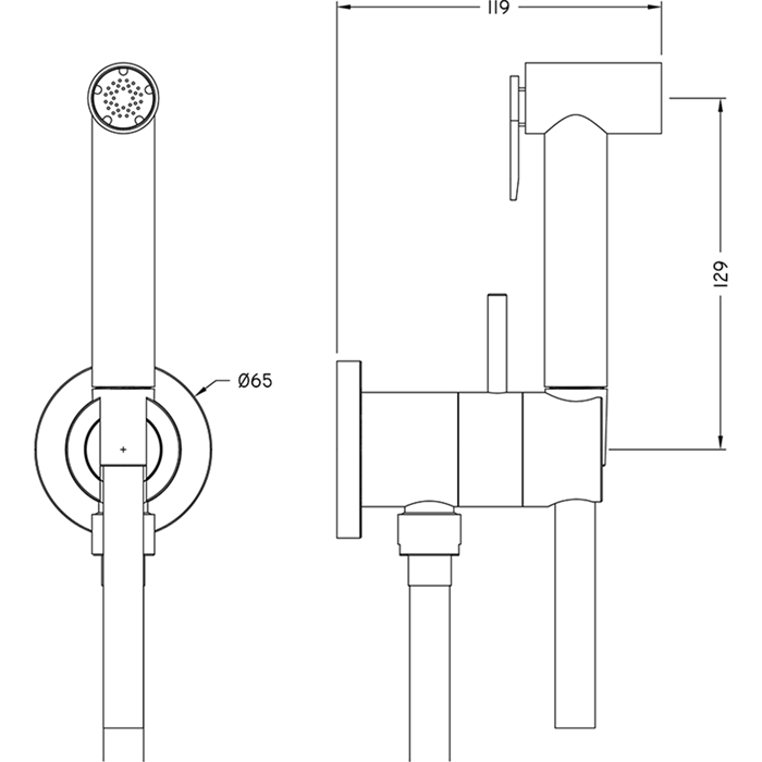 CISAL Shower Гигиенический комплект, цвет хром CY00794521