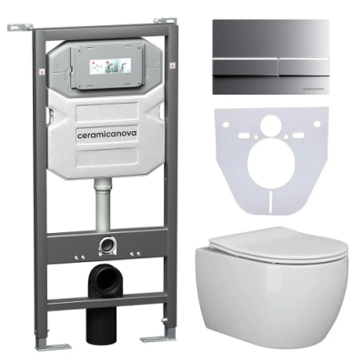 Комплект инсталляция унитаз кнопка Ceramica Nova CN3001_1002M_1000
