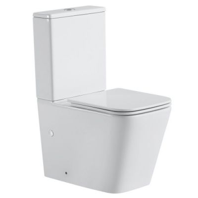 7703W Унитаз компакт B&W W-7703 P-trap / Geberit/ Rimless / anti-dirt (640x360x840)