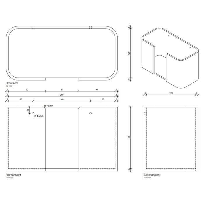 Decor Walther Stone WPTB Держатель для бумажных полотенец, подвесной, цвет: белый / сталь матовая 974255
