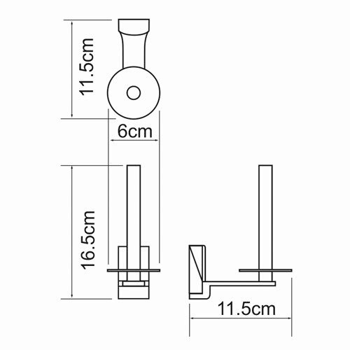 Leine K-5097 Держатель туалетной бумаги Размеры (Ш/В/Г): 6х16,5х11,5 см