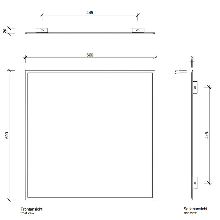 Decor Walther Space 16060 Зеркало 60x60см, с фацетом 109300
