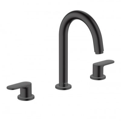 Hansgrohe Vernis Blend Смеситель для раковины, на 3 отв, с донным клапаном, цвет: матовый черный 71553670