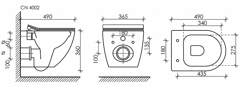 Комплект инсталляция унитаз кнопка Ceramica Nova CN4002_1002M_1000