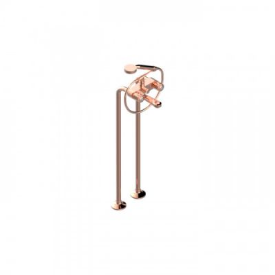 THG CORVAIR FIOR DI BOSCO Смеситель для ванны напольный, с ручным душем и шлангом 1500 мм., цвет: Blush PVD U8K-H62-13CS