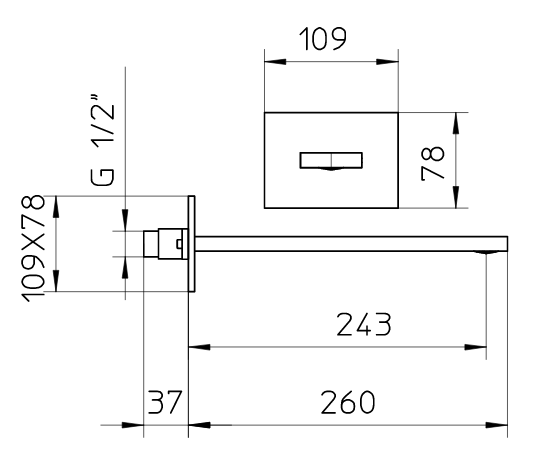 99211710 Palazzani излив для ванны, 260 мм