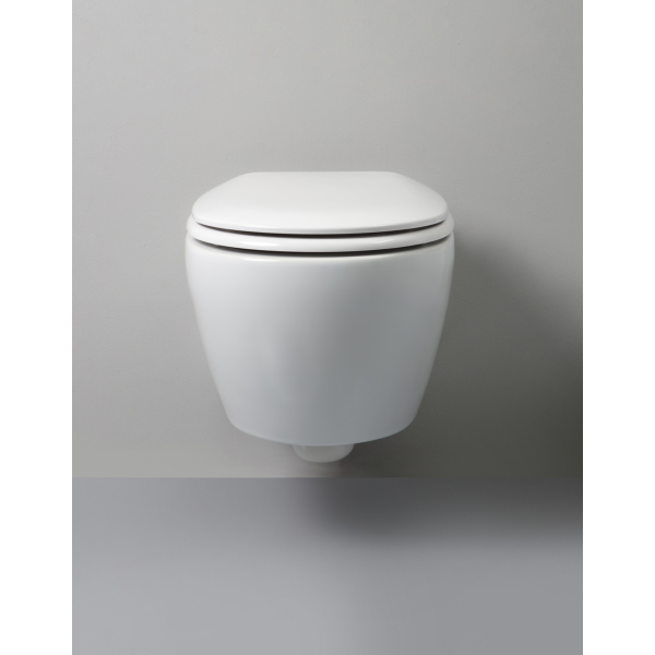 White Ceramic Basic, подвесной безободковый унитаз c крепежом, 50x36x26h см, цвет кофейный матовый W0203CF