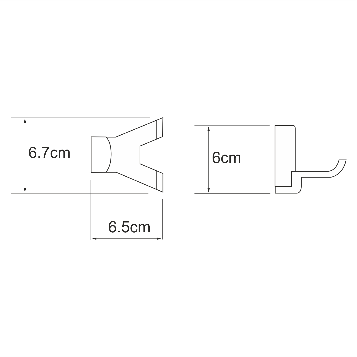 Leine K-5023DWHITE (ранее К-5023WHITE) Крючок двойной Размеры (Ш/В/Г): 6,7х6х6,5 см
