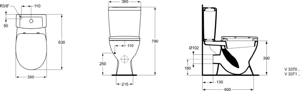 Напольный унитаз-компакт Ideal Standard EUROVIT V337101