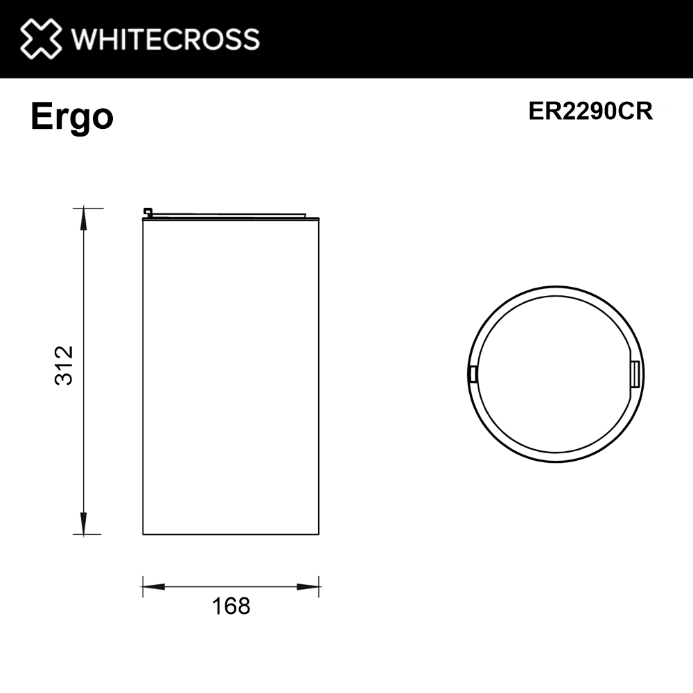 Ведро для мусора WHITECROSS Ergo 4 л. с крышкой ER2290CR (хром)