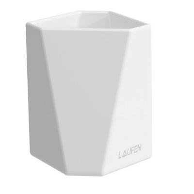 8.7777.4.000.000.1 Laufen Home collection Керамический стакан 90х90х105 мм TRIO CUP, настольный, цвет: белый