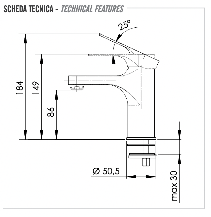 Смеситель для раковины с гигиенической лейкой Remer Class Line L10SHW