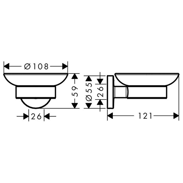 Hansgrohe Logis Universal Мыльница подвесная, цвет: хром/белый 41715000