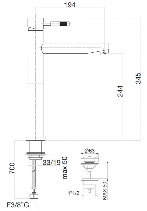 Смеситель для раковины Fiore Xenon 44CR5291