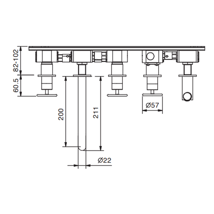 Fantini Внутренняя часть смесителя для ванны, 1/2" 47 00 P019A