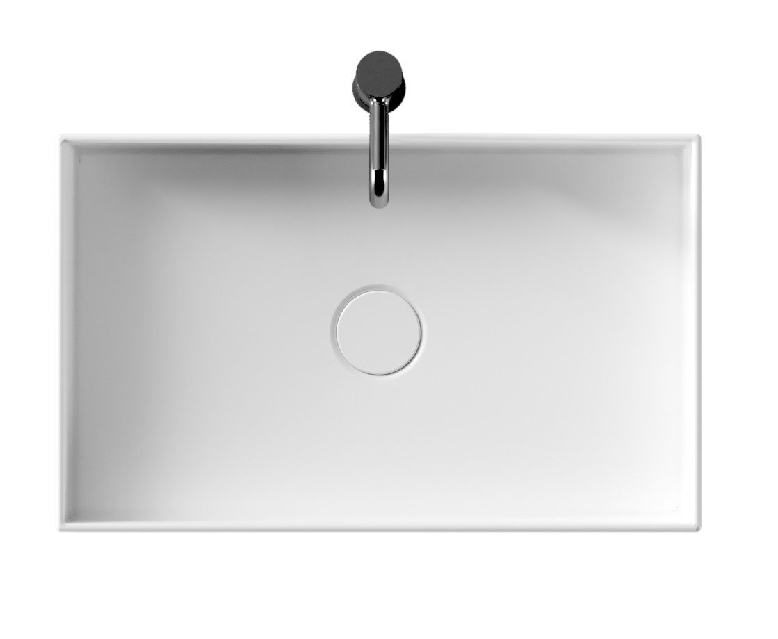 Alice Hide, накладная прямоугольная раковина 60x37x12h см, цвет белый глянцевый 31130101