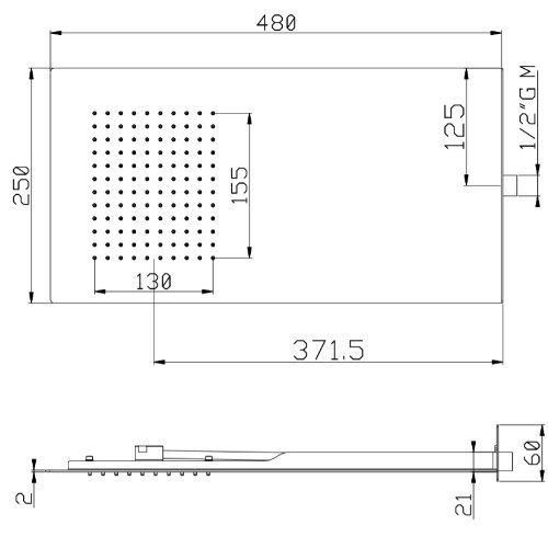 IF043_04Q AquaElite Встроенный смеситель для душа + душевой гарнитур + верхний душ, белы матовый