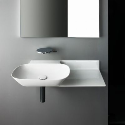 Laufen INO Раковина 90х45х12 см, без отв., полка справа, покрытие LLC, цвет: белый 8.1330.2.400.109.1