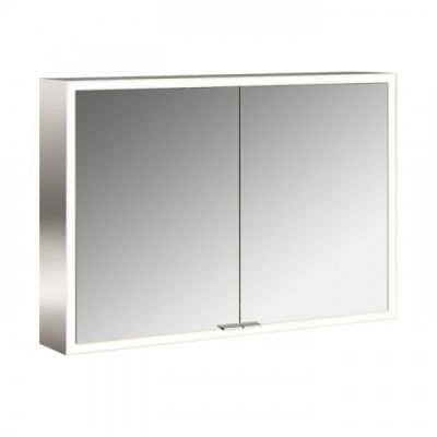 Emco Asis prime Зеркальный шкаф 100х15.2хh70см, навесной, 2 дверки, 2 стекл.полки LED-подсветка сенсорн., розетка, боковые панели зеркало 9497 060 83