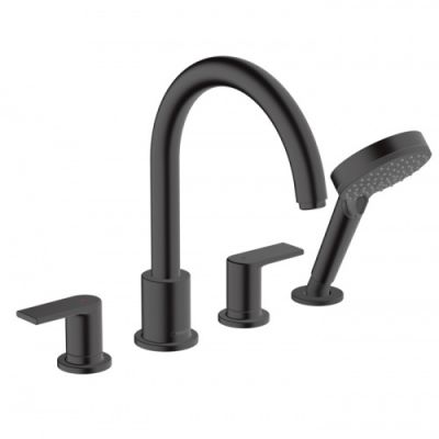 Hansgrohe Vernis Shap Смеситель на край ванны, на 4 отв, цвет: матовый черный 71459670