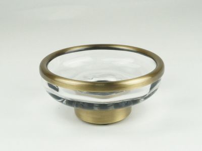 Surya Crystal, мыльница на металлическом основании, цвет светлая бронза - стекло с эффектом волны 6602/SB-WAV