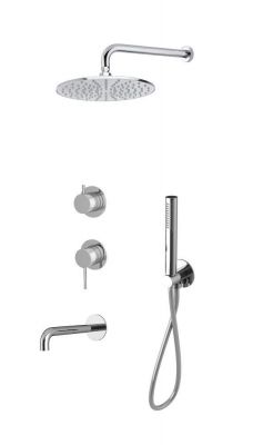 MIBD031RO/C54 Oioli Micro, душевой комплект на 3 потребителя: верхний душ Ø25см, цвет брашированный никель C54