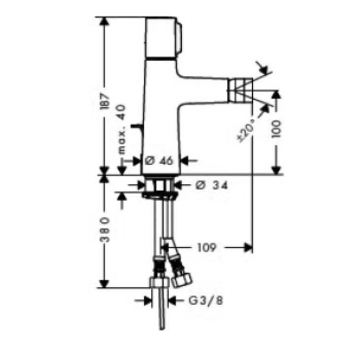 Hansgrohe Talis Select S, Смеситель для биде, с донным клапаном, Цвет: хром 72202000
