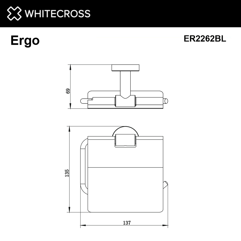 Держатель туалетной бумаги WHITECROSS Ergo ER2262BL (черный мат)