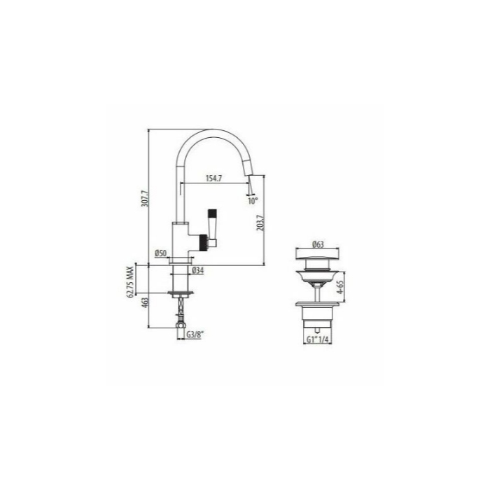 Gattoni MD Смеситель для раковины, 1 отв., ручки PELLA, цвет: хром MD120/20C0