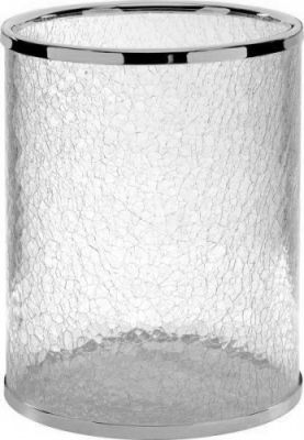 Surya Crystal, мусорное ведро без крышки d19x26, цвет хром - прозрачное стекло 6605/CH-OPG