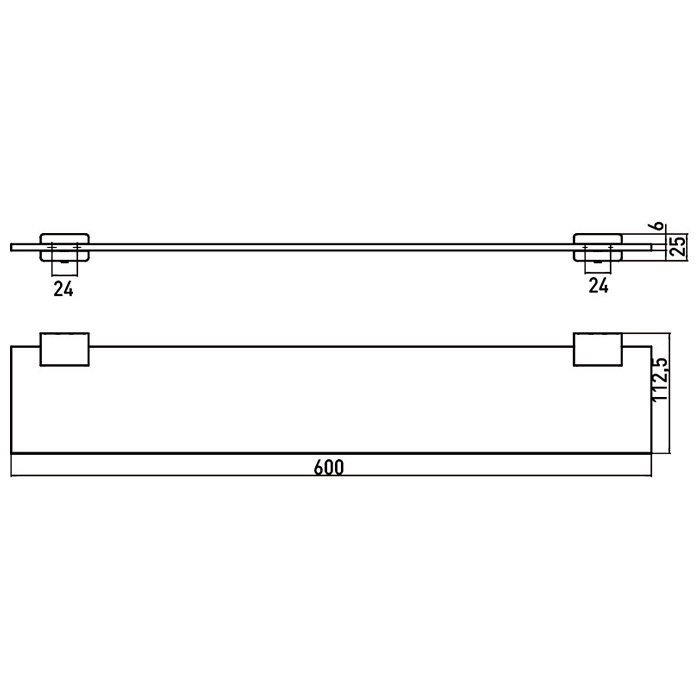 Emco Loft Полка, 600 mm, подвесной, цвет: хром/хрусталь 0510 001 60