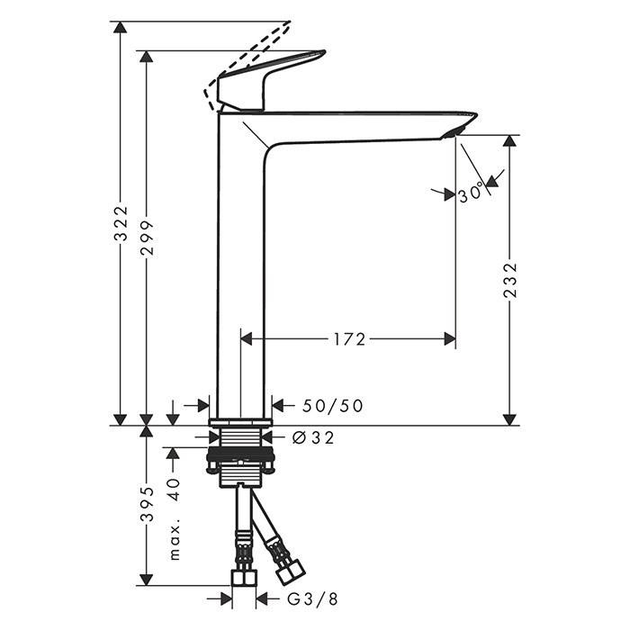 Hansgrohe Logis Смеситель для раковины 240, на 1 отв., высокий, цвет: хром 71258000