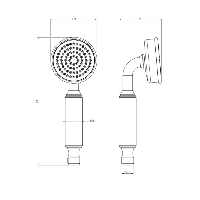 Gessi Venti20 Ручной душ, цвет: черный матовый 65154#299