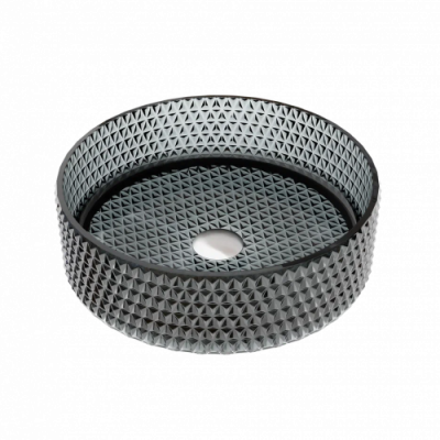 Умывальник чаша накладная круглая (цвет чёрный) Cristal d360*112мм CN6060